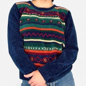 Vintage Colorful Striped Women's Sweater